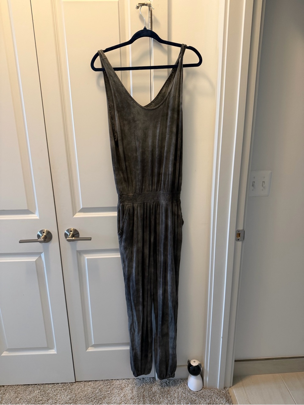 aerie Black acid wash sleeveless Jumpsuit